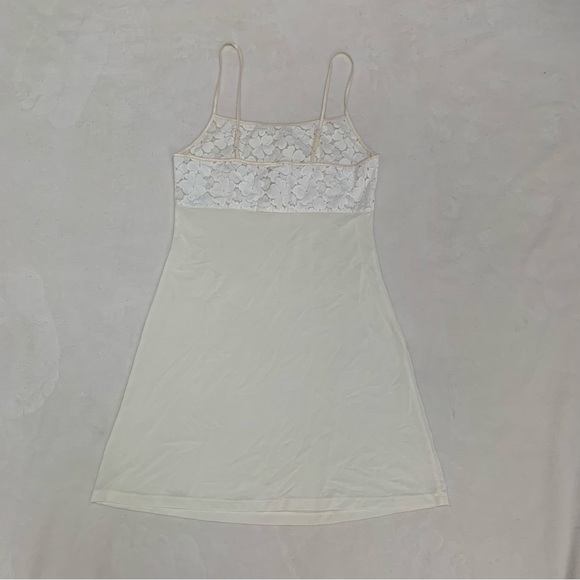 Banana Republic Y2K Cream Floral Lacy Babydoll Slip Mini Dress Size Small - Picture 3 of 4
